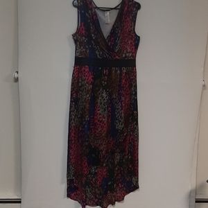 V neckline High Low Dress